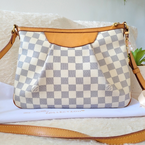 Discontinued ❤ Authentic LV Siracusa PM Damier Azur Crossbody Bag - Picture 6 of 16